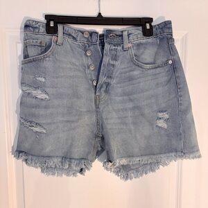 EUC - Women’s Wild Fable Distressed Light Denim Shorts - Size 8